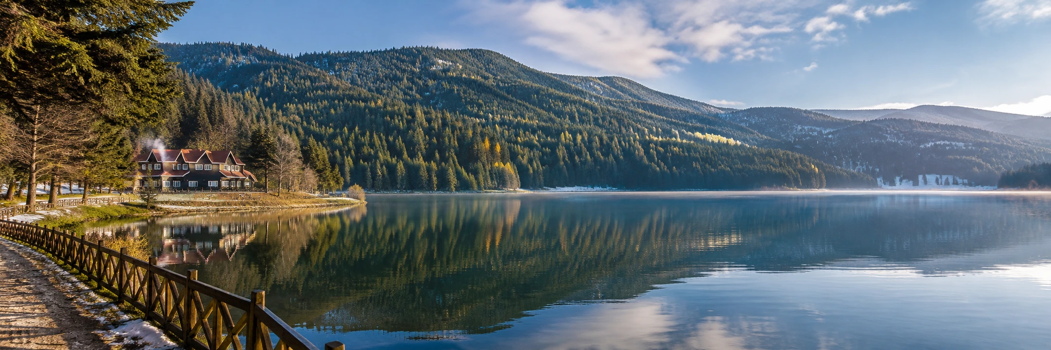 Abant Gölü Bolu panoramik göl ve orman manzarası