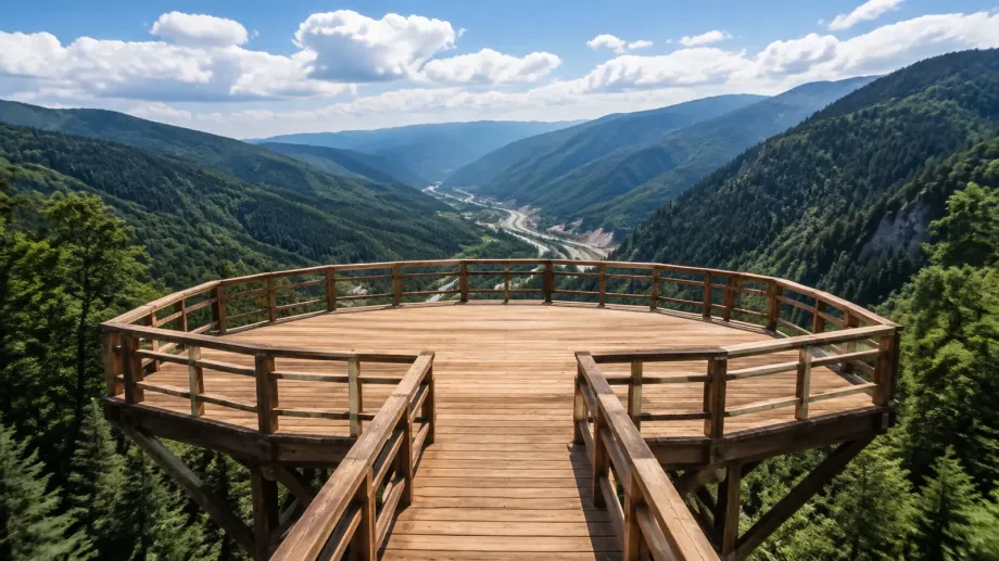 Terass Park Bolu Dağı seyir terasından dağ ve orman manzarası